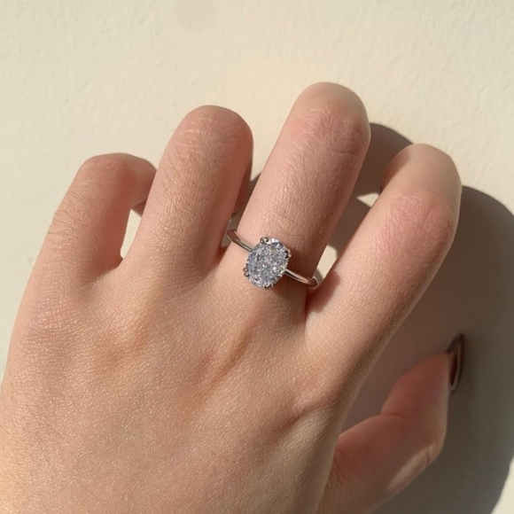 2.5CT 925 sterling silver engagement/promise ring size 7 - Picture 3 of 6